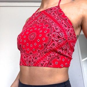 Red crop top